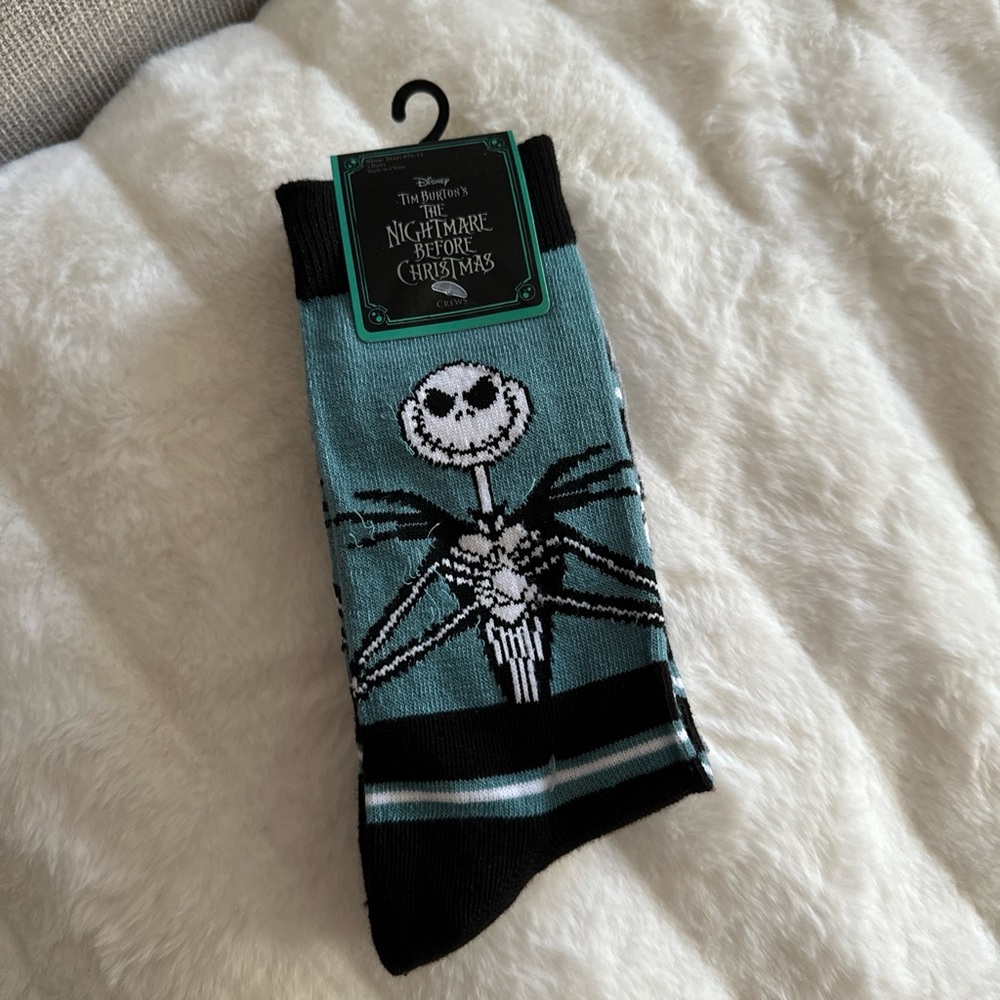 NEW Disney The Nightmare Before Christmas 2 Pairs Crew Socks - Shoe Size 6.5 -12